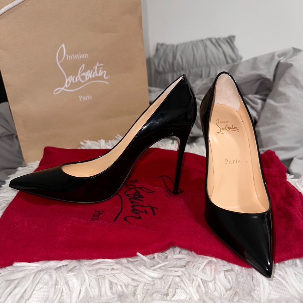 CHRISTIAN LOUBOUTIN Kate 100 black leather heels